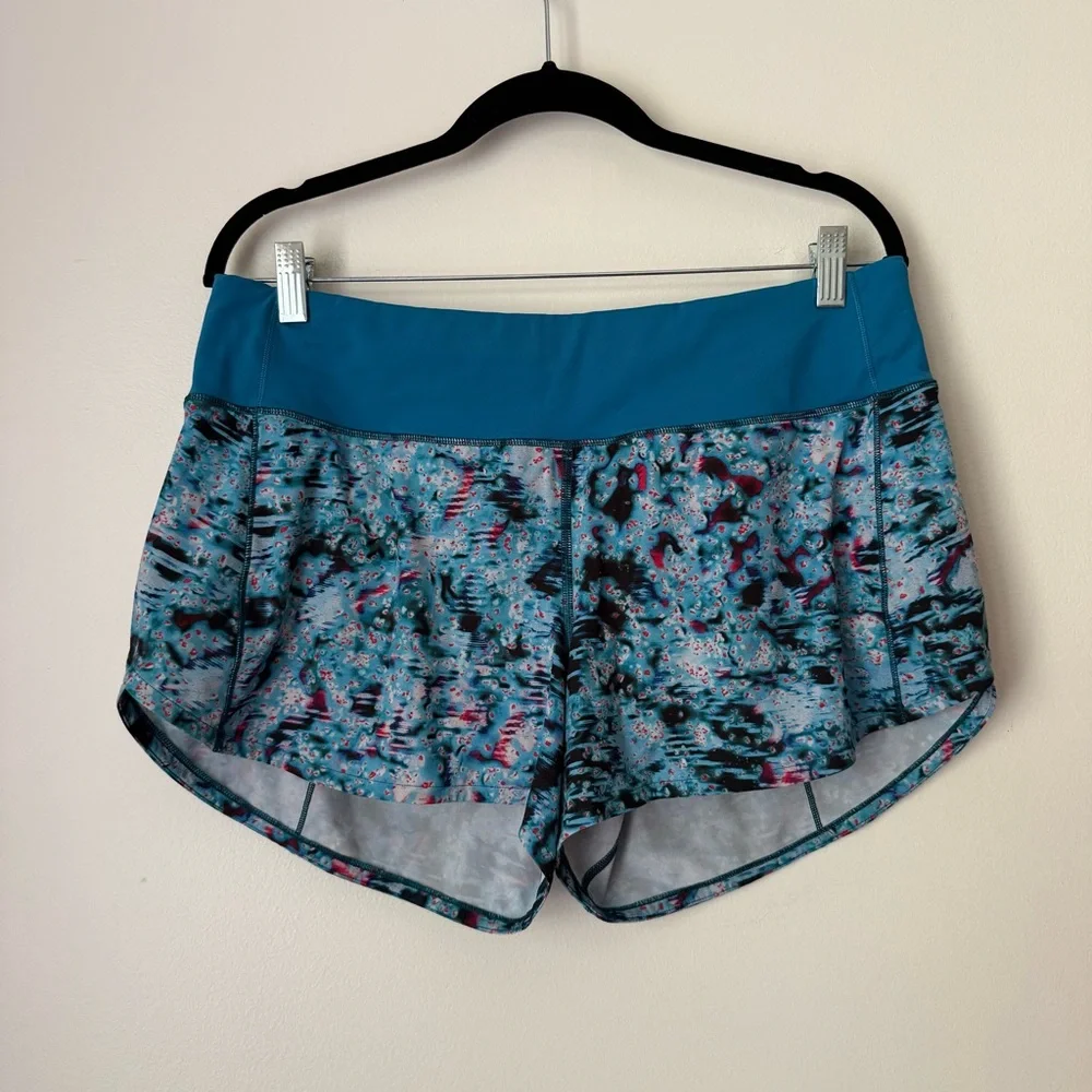Lululemon Speed Up Short Long *4" Updated Fit in Multi/Hawaiian Blue sz 10 Tall - Picture 4 of 12